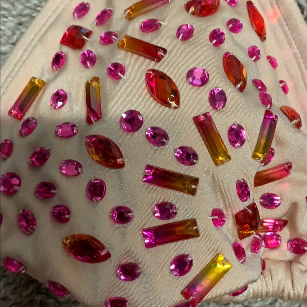 ASOS EMBELLISHED BLUSH BIKINI TOP - Picture 5 of 6